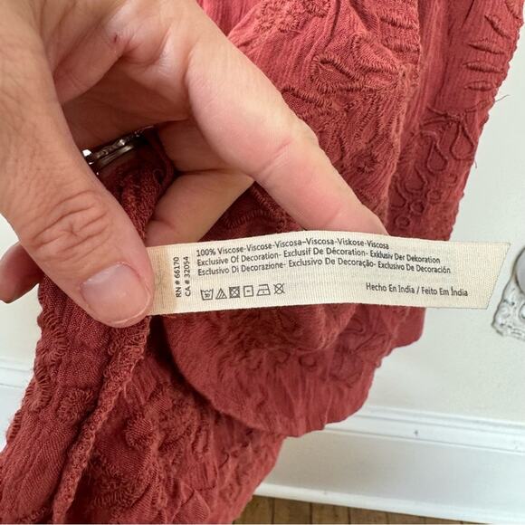 Free People Elaine Embroidered Racer ack Maxi Dress Dusty Pink Rust M - Picture 14 of 15